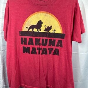Disney Red "Hakuna Matata" Short Sleeve Tee